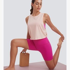 CRZ YOGA Pima Cotton Cropped Workout Tank Top for Women,NWT, XXS